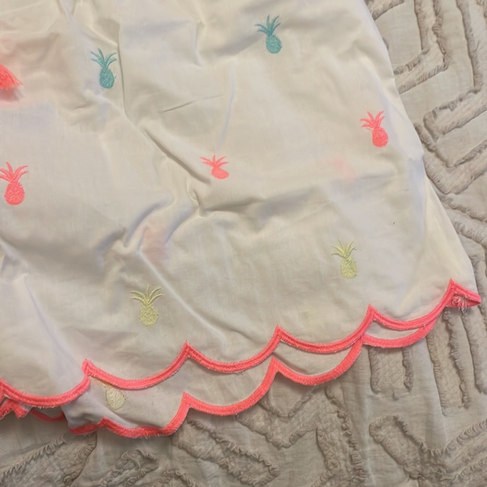 Cotton scallop pineapple white neon short and cami pyjamas size 8-10 - Picture 4 of 9